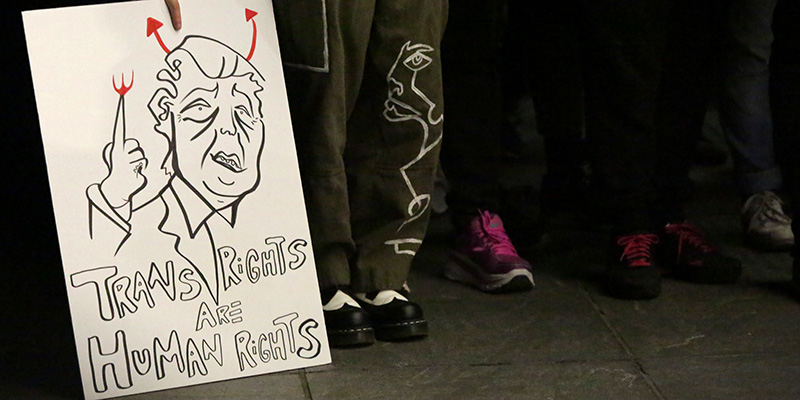 Un manifesto di protesta contro Trump, Washington, 21 ottobre 2018 (Yana Paskova/Getty Images)