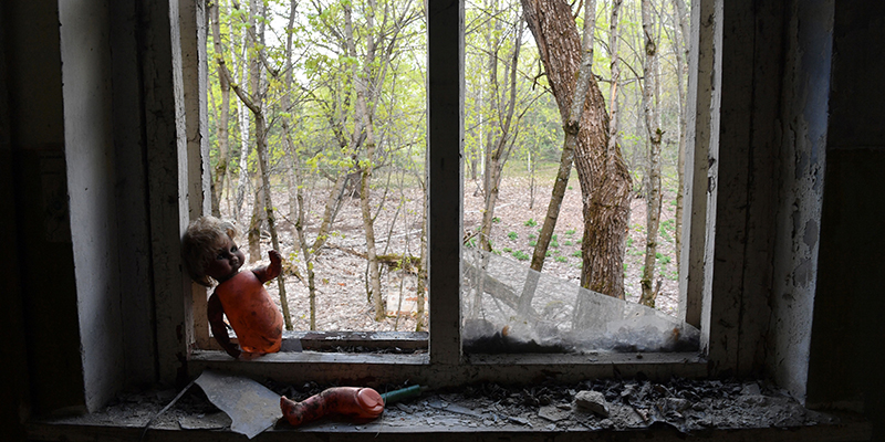 Kopachi, vicino a Chernobyl, 23 aprile 2018
(SERGEI SUPINSKY/AFP/Getty Images)