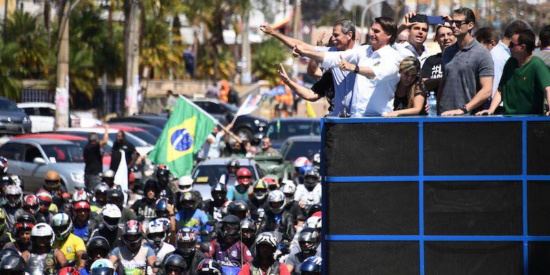 Un evento di campagna elettorale di Jair Bolsonaro a Brasilia (EVARISTO SA/AFP/Getty Images)
