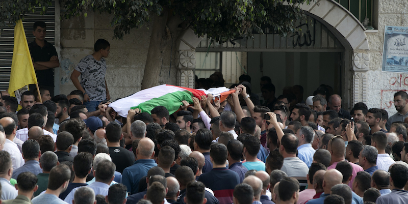 I funerali di Aisha al Rawbi a Bidya, in Cisgiordania (JAAFAR ASHTIYEH/AFP/Getty Images)