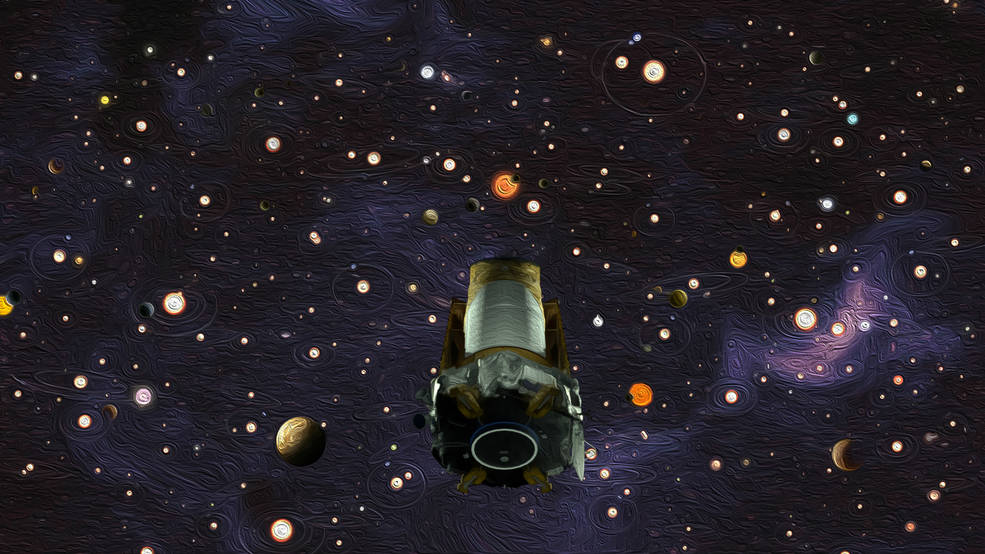 Il telescopio spaziale Kepler in una rappresentazione grafica (NASA/Wendy Stenzel/Daniel Rutter)