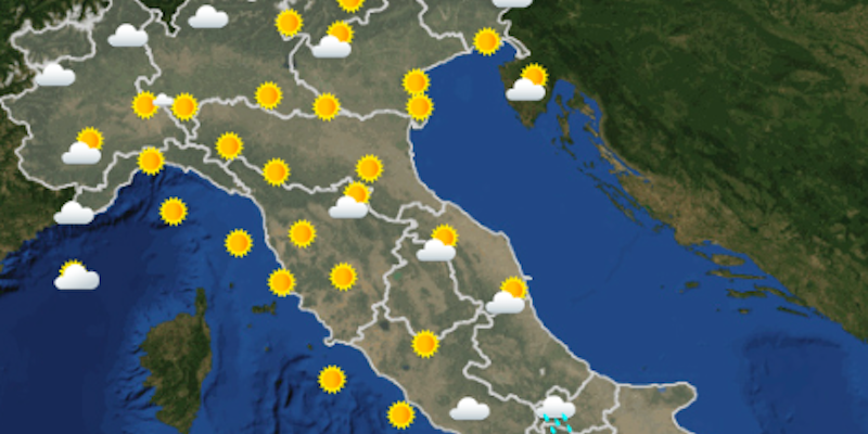 Le previsioni meteo per domani, lunedì 22 ottobre