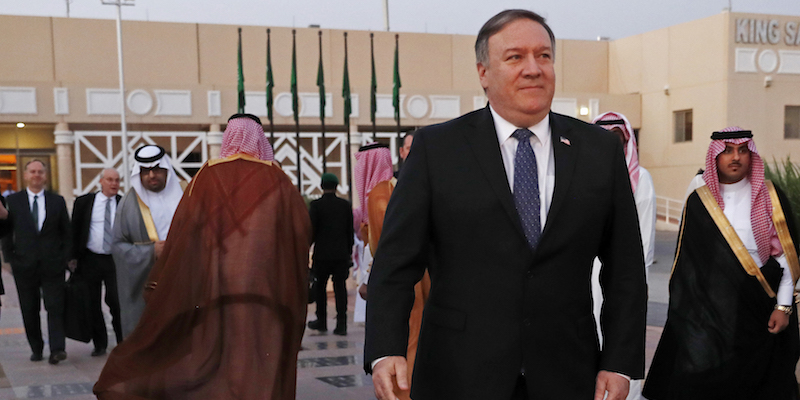 Il segretario di Stato americano Mike Pompeo in Arabia Saudita (LEAH MILLIS/AFP/Getty Images)