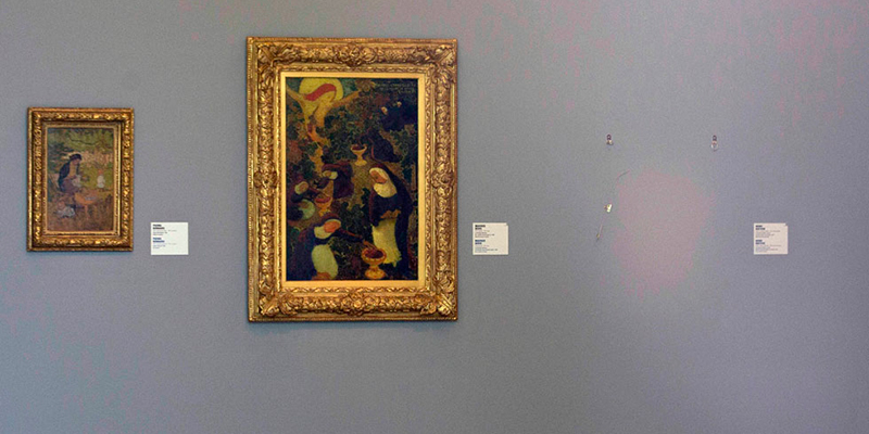Una foto scattata nell'ottobre 2012 mostra lo spazio lasciato vuoto dal quadro di Matisse "La liseuse en blanc et jaune" al Kunsthal di Rotterdam, in Olanda.
(AP Photo/Peter Dejong, File)