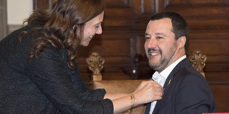 Il vicempremier e ministro dell'Interno Matteo Salvini, dopo il Consiglio dei ministri che ha approvato il "Codice rosso", Roma, 28 novembre 2018 (ANSA/UFFICIO STAMPA PALAZZO CHIGI/FILIPPO ATTILI)