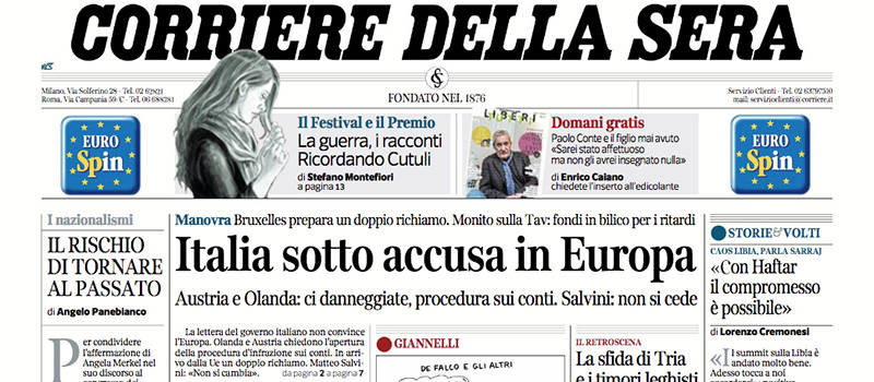 Le prime pagine di giovedì 15 novembre 2018