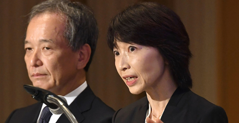 Yukiko Hayashi, la nuova presidente della Tokyo Medical University, 7 novembre 2018
(Kyodo News via AP)