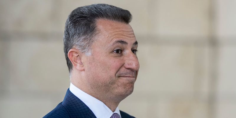 L'ex primo ministro macedone Nikola Gruevski, a Skopje, il 5 ottobre 2018 (ROBERT ATANASOVSKI/AFP/Getty Images)