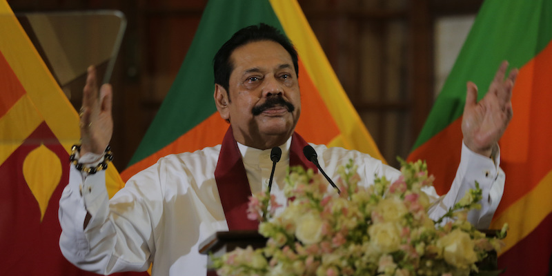 Il primo ministro dello Sri Lanka, Mahinda Rajapaksa (AP Photo/Eranga Jayawardena)