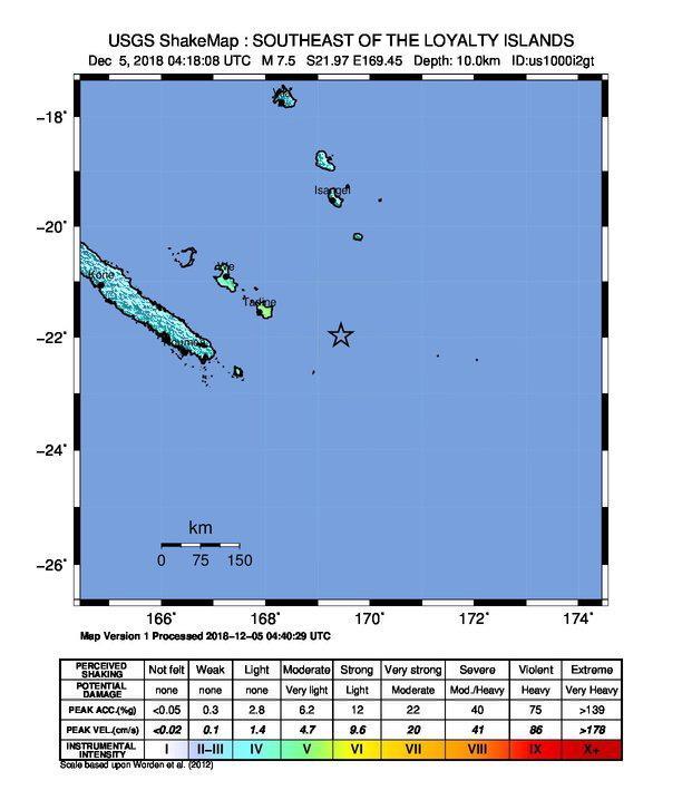 C’è stato un terremoto di magnitudo 6.8 in Nuova Caledonia