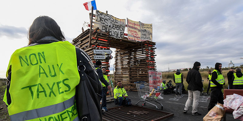 Protesta dei gilet gialli a Frontignan, 3 dicembre 2018
(PASCAL GUYOT/AFP/Getty Images)