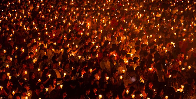 La messa di massa di Natale nello stadio 
(JUNI KRISWANTO/AFP/Getty Images)