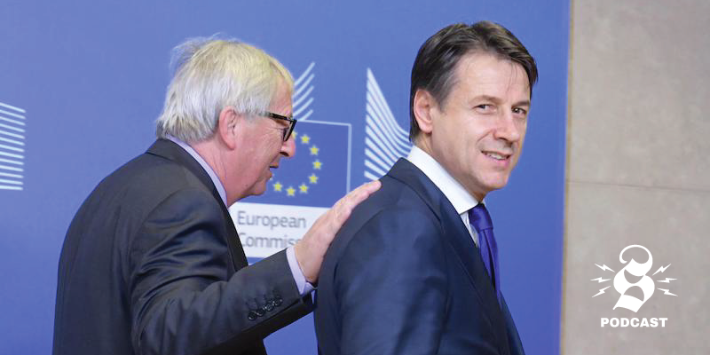 Il presidente del Consiglio Giuseppe Conte e il presidente della Commissione Europea Jean-Claude Juncker a Bruxelles. (ANSA/FILIPPO ATTILI UFFICIO STAMPA PALAZZO CHIGI)