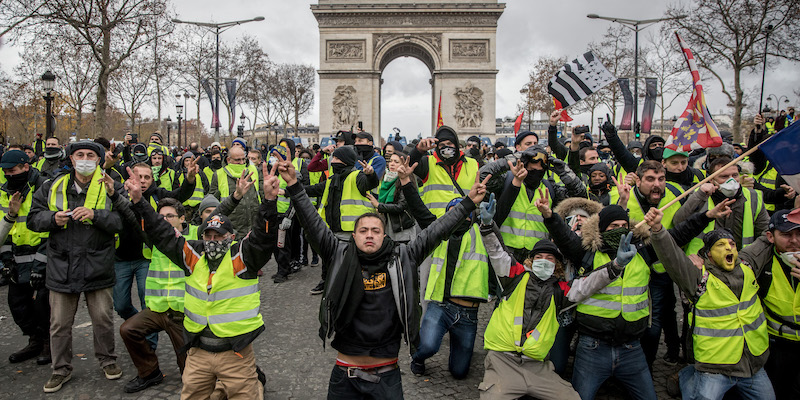 Gilet gialli a Parigi, l'8 dicembre 2018 (Chris McGrath/Getty Images)