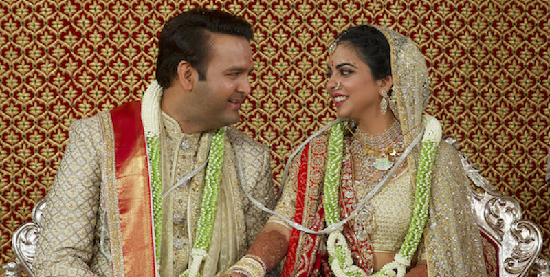 Gli sposi Isha Ambani e Anand Piramal, Mumbai, India
(Reliance Industries Limited via AP)