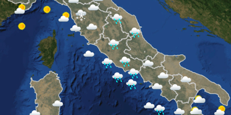 Le previsioni meteo per venerdì 14 dicembre