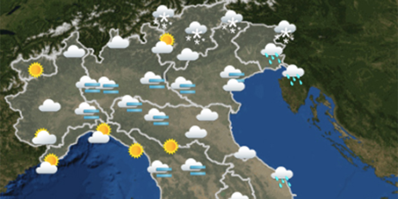Le previsioni meteo per giovedì 20 dicembre