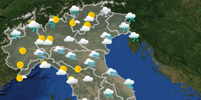 Le previsioni meteo per lunedì 3 dicembre