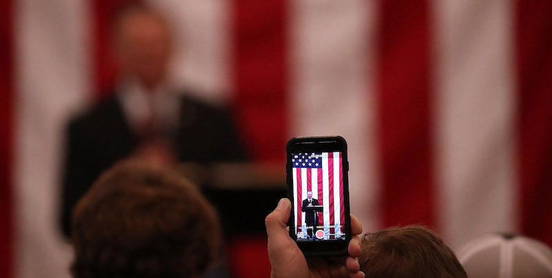 Il candidato Repubblicano Roy Moore durante la campagna elettorale del 2017 (Joe Raedle/Getty Images)