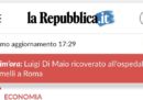 Repubblica si è scusata per avere pubblicato una notizia sbagliata su un presunto malore di Luigi Di Maio