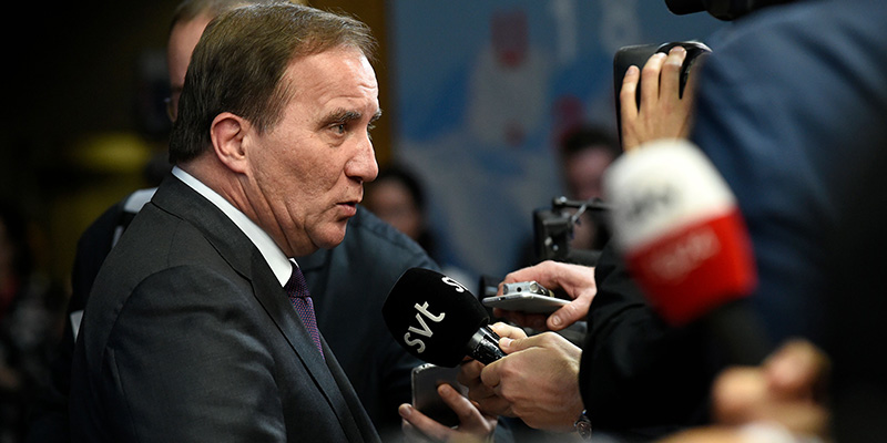 Il primo ministro uscente della Svezia Stefan Löfven, Bruxelles, 17 ottobre 2018 (JOHN THYS/AFP/Getty Images)