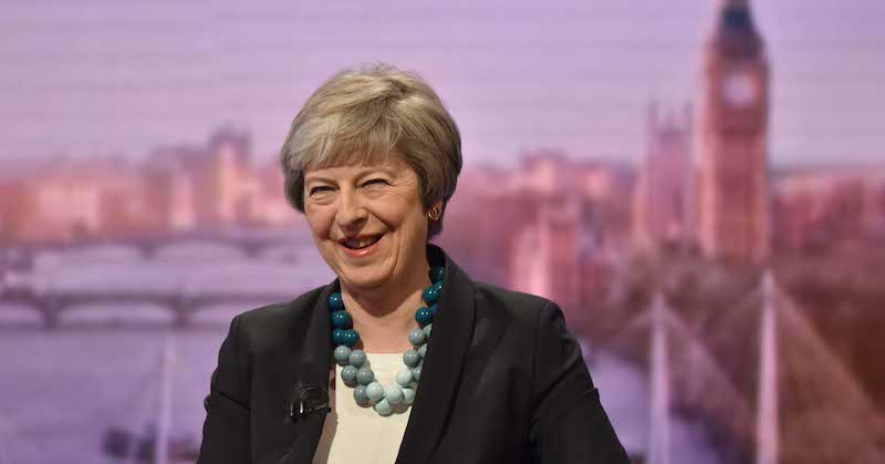 La prima ministra del Regno Unito, Theresa May, durante il programma della "BBC", The Andrew Marr Show, il 6 gennaio 2019. (Jeff Overs/BBC Picture Publicity via Getty Images)