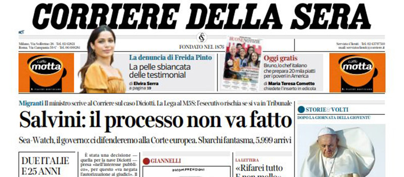 Le prime pagine di martedì 29 gennaio 2019