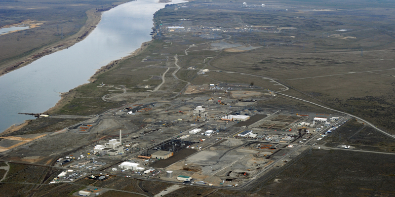 Una vista aerea del sito di Hanford, vicino al fiume Columbia. (MARK RALSTON/AFP/Getty Images)