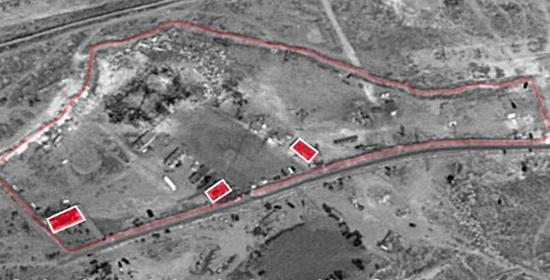 Obiettivi iraniani individuati da Israele all'interno di una base militare siriana (Fonte: esercito israeliano)