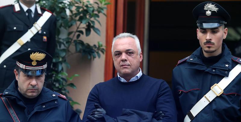 Francesco Colletti fermato dai carabinieri, 4 dicembre 2018. 
(ANSA / IGOR PETYX)