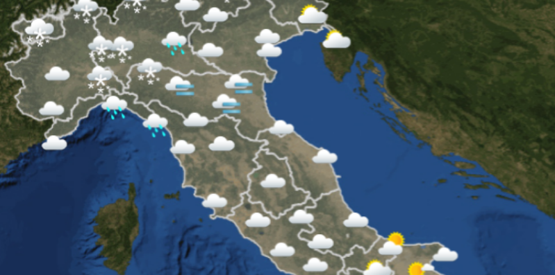Meteo: le previsioni per mercoledì 30 gennaio