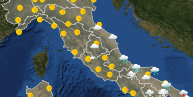 Le previsioni meteo per giovedì 3 gennaio