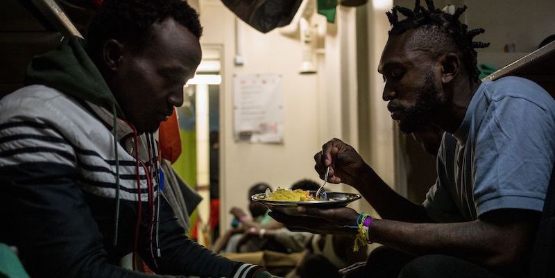 Migranti dalla Repubblica Democratica del Congo a bordo della nave Sea Watch 3, 9 gennaio
(FEDERICO SCOPPA/AFP/Getty Images)