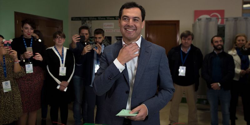 Juanma Moreno (PP), che diventerà il nuovo presidente dell'Andalusia (JORGE GUERRERO/AFP/Getty Images)