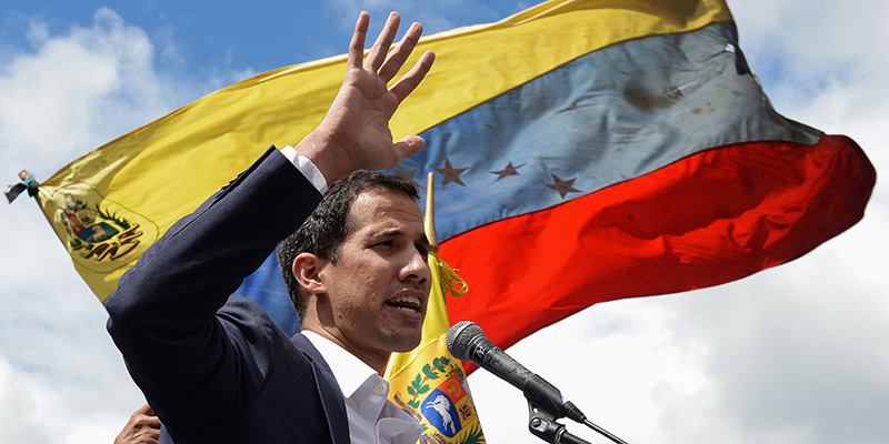 Juan Guaidó a Caracas, 23 gennaio 2019 (FEDERICO PARRA/AFP/Getty Images)