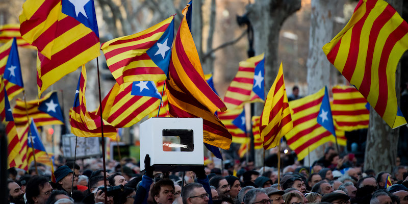 Manifestazione a favore dell'indipendenza della Catalogna (Alex Caparros/Getty Images)