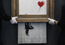 Il quadro di Banksy che si era autodistrutto verrà esposto per un mese in un museo tedesco