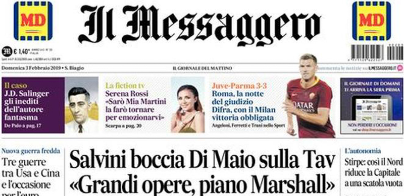 Le prime pagine di domenica 3 febbraio 2019