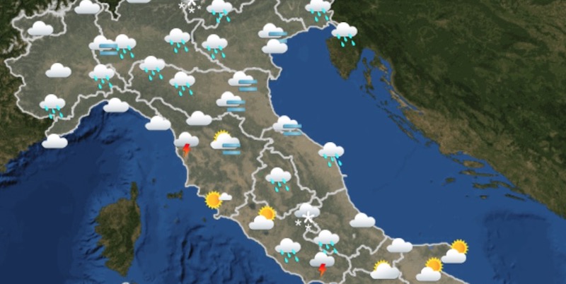 Le previsioni del tempo per la mattina del 3 febbraio 2019 per il nord e il centro Italia (Servizio meteorologico dell'Aeronautica militare)