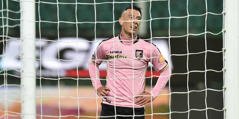 Cesar Falletti, attaccante del Palermo, nella partita di campionato contro il Foggia (Tullio M. Puglia/Getty Images)