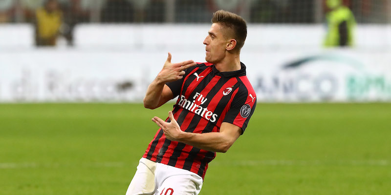 Krzysztof Piatek dopo il gol segnato in Coppa Italia al Napoli (Getty Images)