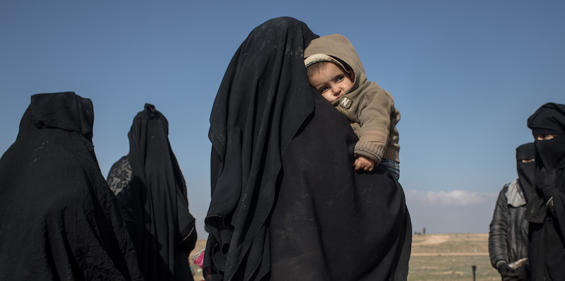 Civili che hanno lasciato l'area di Baghuz (Chris McGrath/Getty Images)
