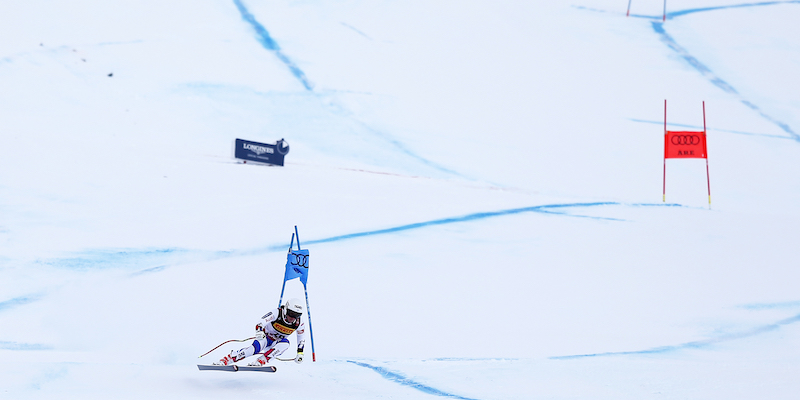 La francese Tiffany Gauthier nel supergigante dei Mondiali di sci in Svezia 
 (Alexis Boichard/Agence Zoom/Getty Images)