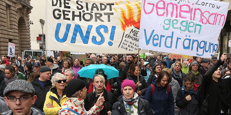 Proteste per la casa a Berlino, 14 aprile 2018 (Adam Berry/Getty Images)