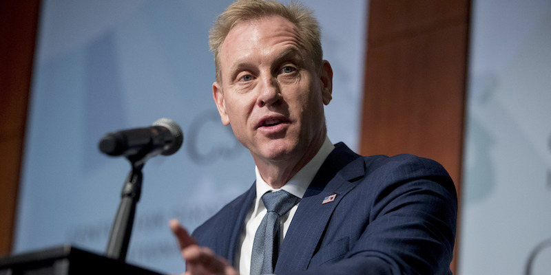 Il segretario della Difesa a interim americano Patrick Shanahan, il 20 marzo 2019 (AP Photo/Andrew Harnik)