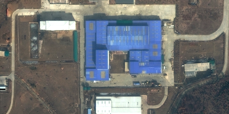 La fabbrica di missili di Sanumdong, in Corea del Nord, fotografata da un satellite di DigitalGlobe, il 22 febbraio 2019 (DigitalGlobe, a Maxar company, via AP)