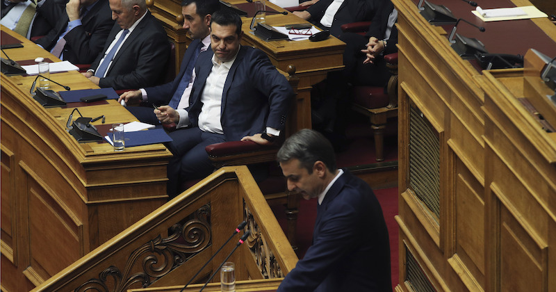 Alexis Tsipras e Kyriakos Mitsotakis, 2019 (AP Photo/Petros Giannakouris)