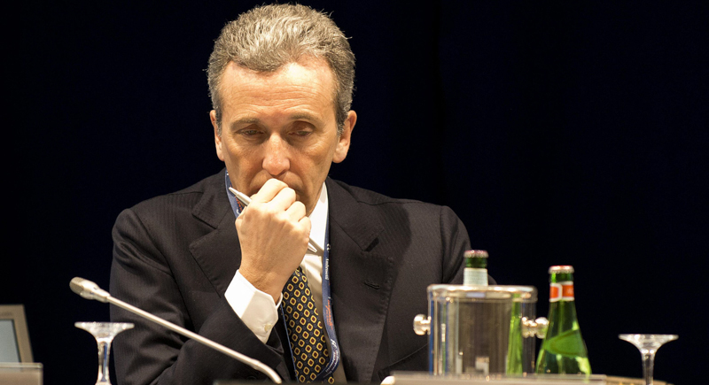 L'ex ministro dell'Economia Vittorio Grilli, uno degli imputati del processo. (ANSA/ANDREA BUTTI)