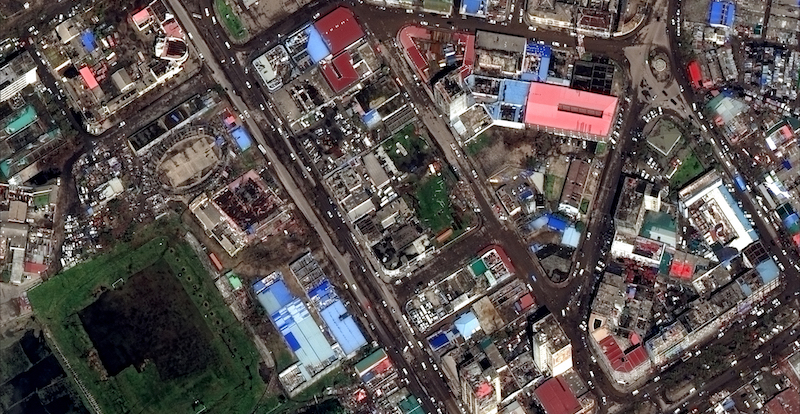 I danni del ciclone Idai nella città di Beira visti dall'alto, Mozambico, 23 marzo 2019
(DigitalGlobe, a Maxar company via AP)