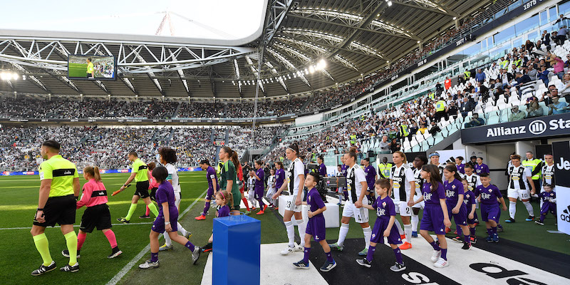 Juventus e Fiorentina entrano all'Allianz Stadium di Torino (Getty Images)